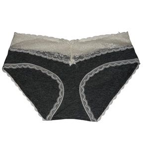 🍑Aerie Wide Band white lace Cotton graypanty size small🍑